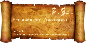 Pressburger Zsuzsanna névjegykártya